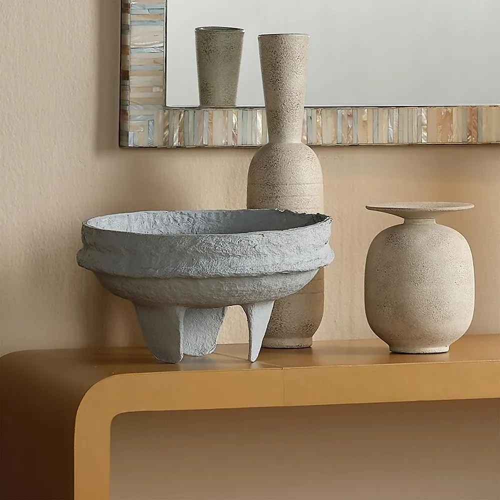 Theresa Decorative Table Vase - Beige, Ceramic