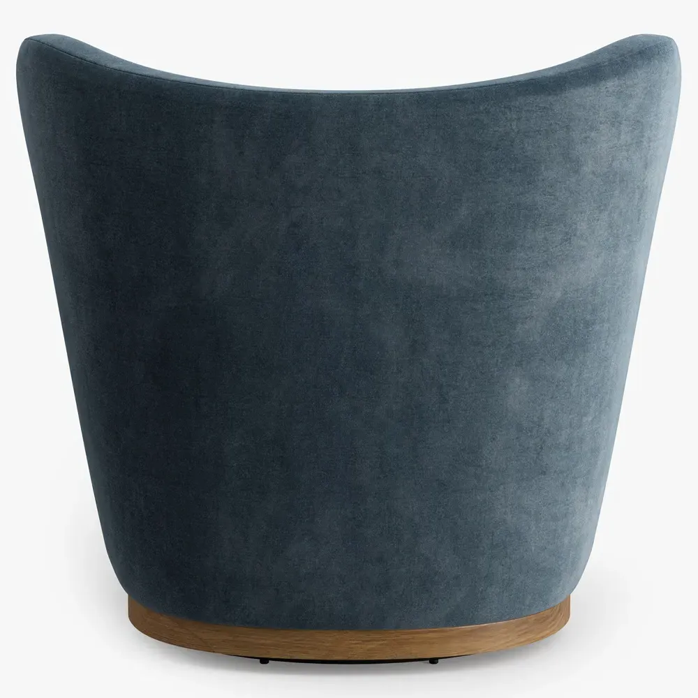 Theron Wing Chair - Teal, Velvet