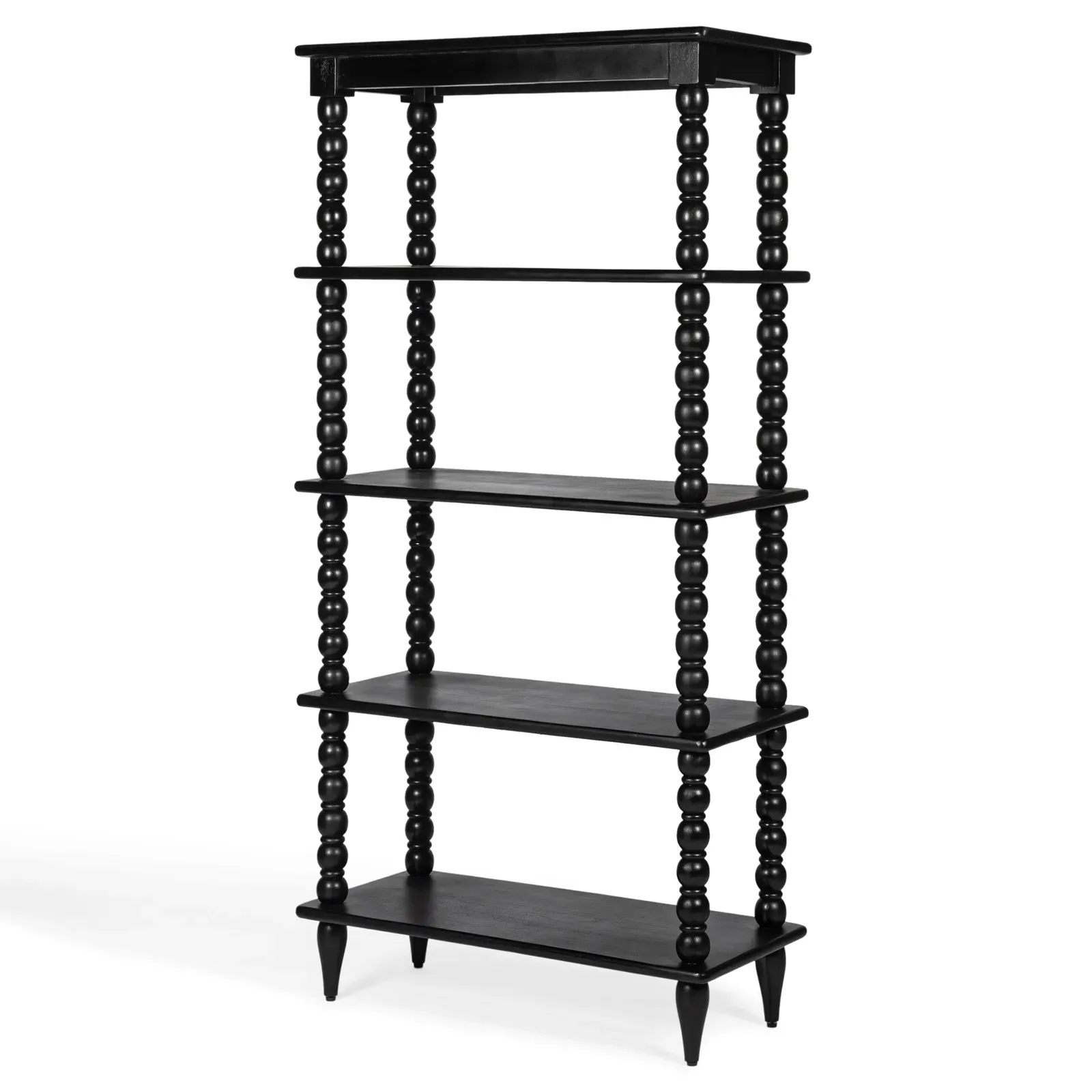 Thomas Bookcase - Black, Acacia Wood