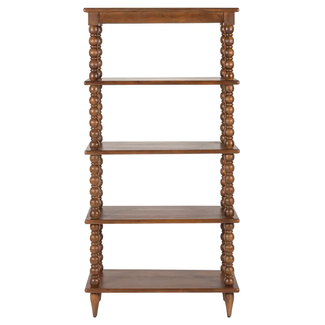 Thomas Spindle Bookcase - Brown, Acacia Wood