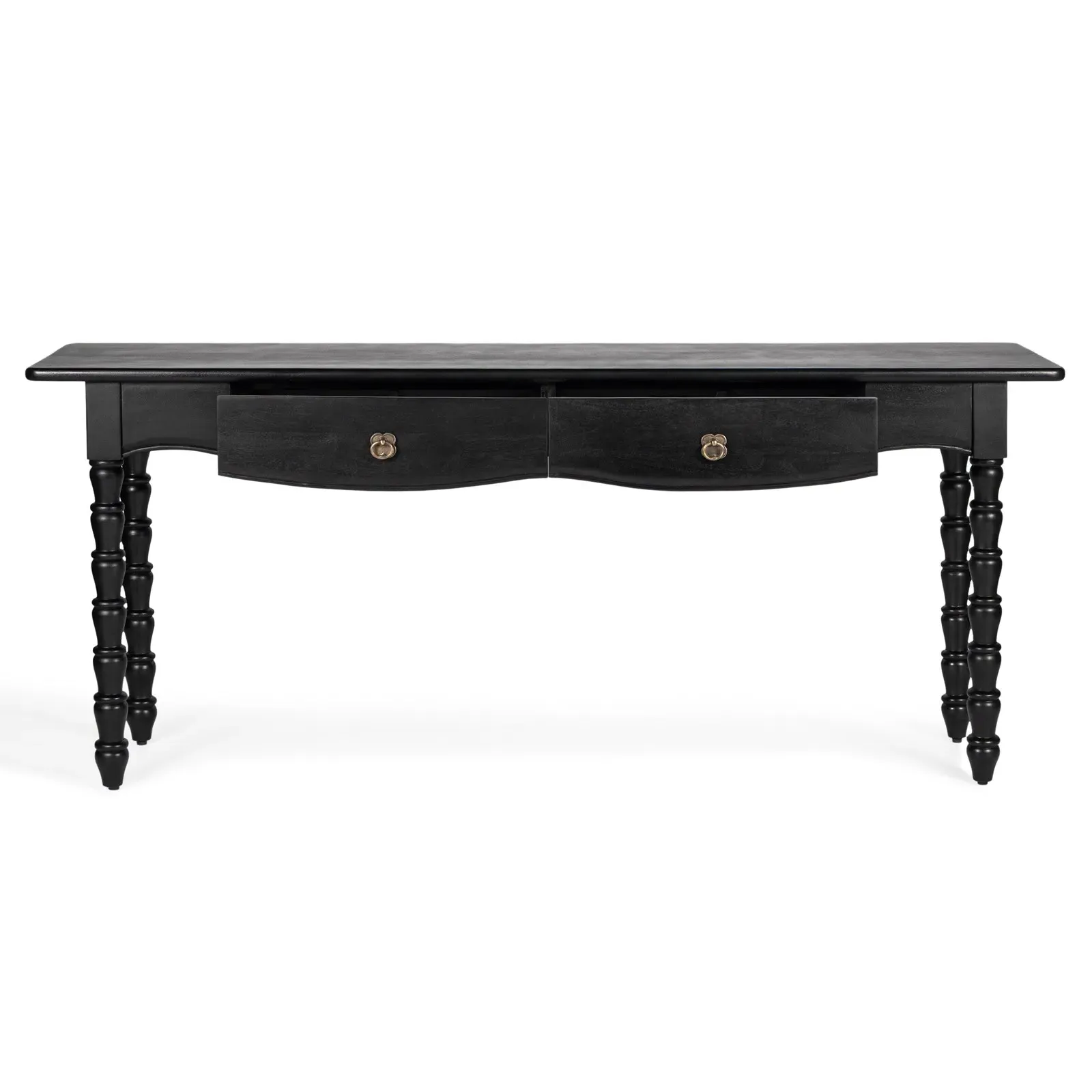 Thomas Spindle Console Table - Black, Acacia Wood