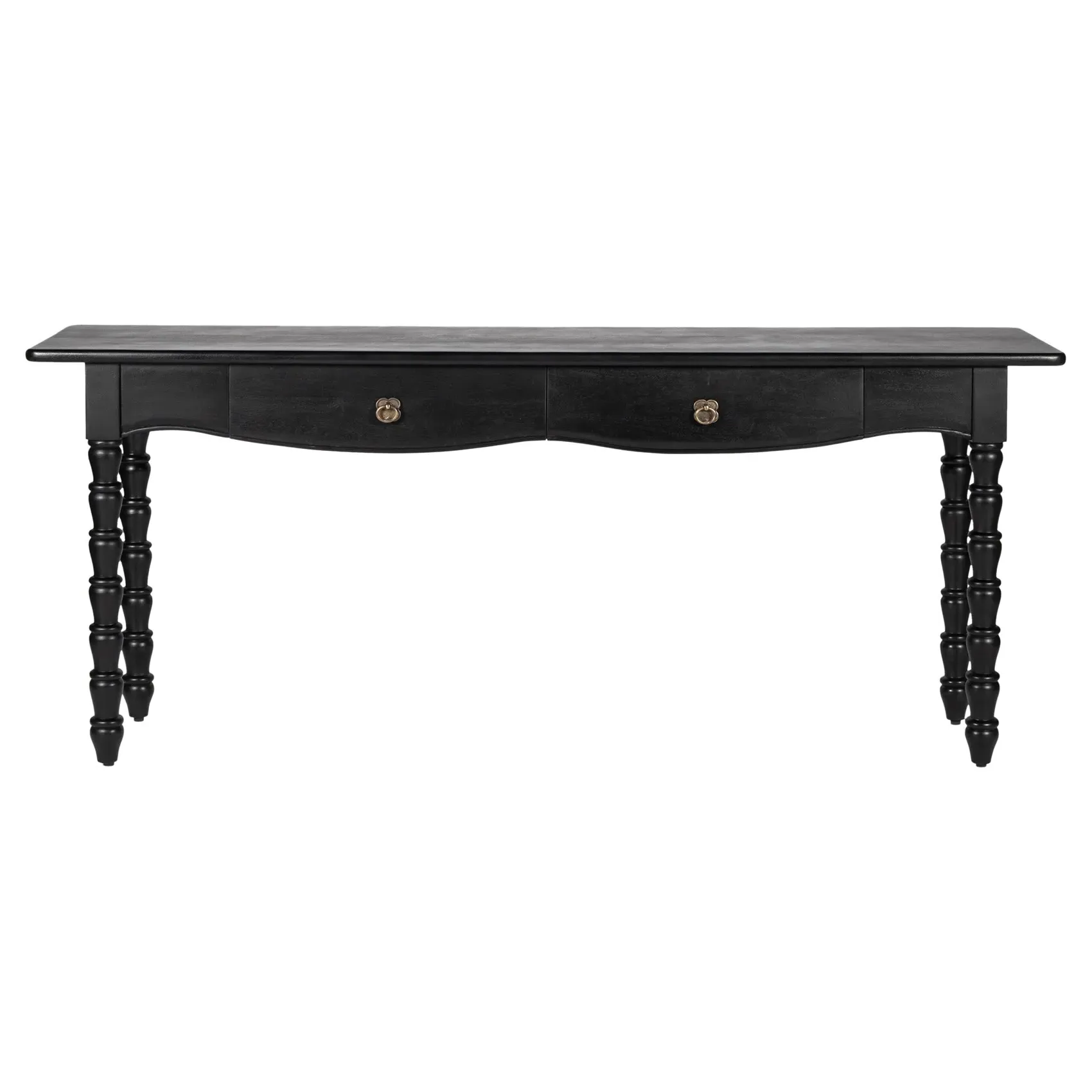 Thomas Spindle Console Table - Black, Acacia Wood