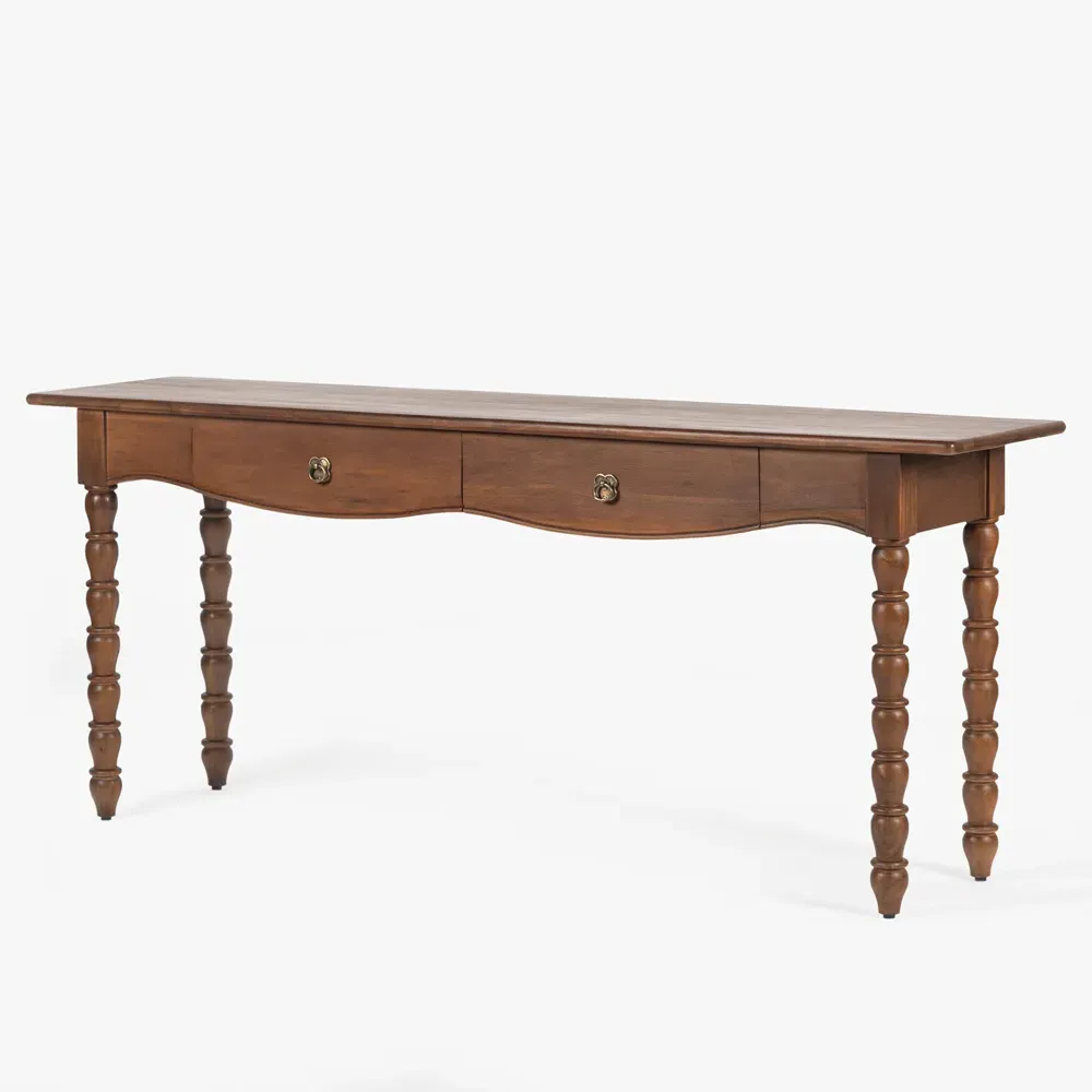Thomas Spindle Console Table - Brown, Acacia Wood