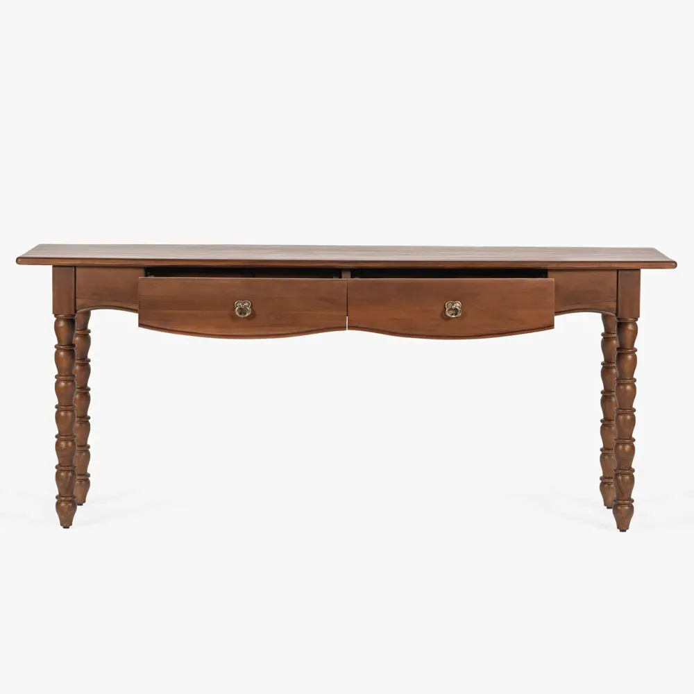 Thomas Spindle Console Table - Brown, Acacia Wood