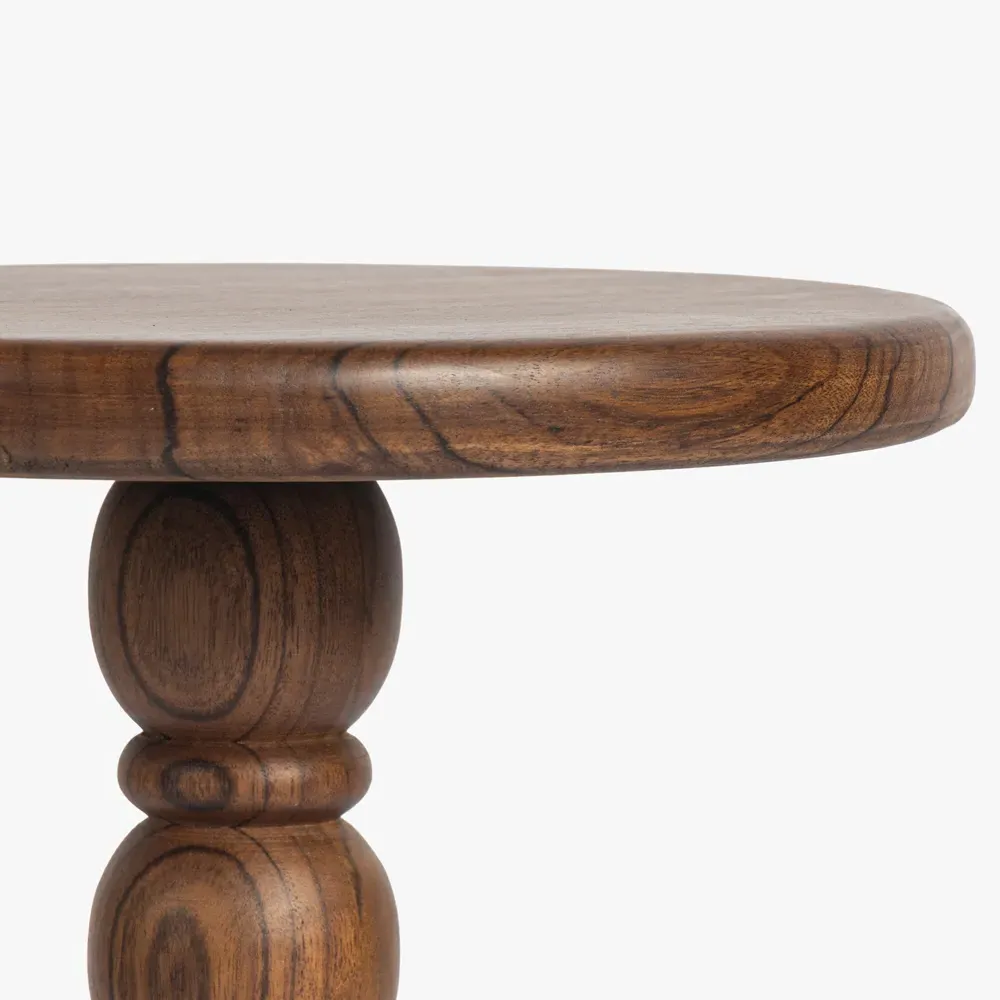 Thomas Spindle Drink Table - Brown, Acacia Wood