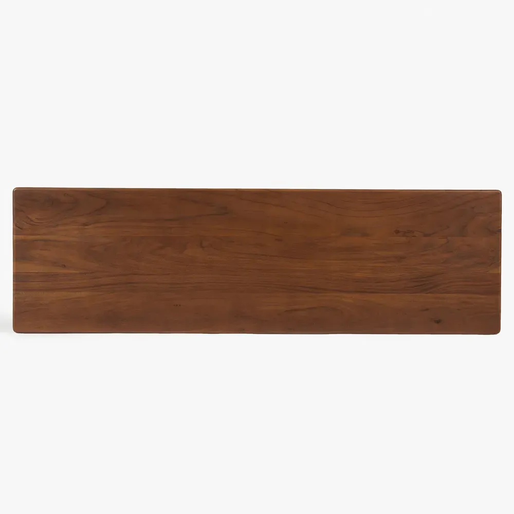 Thomas Wide Spindle Bookcase - Brown, Acacia Wood