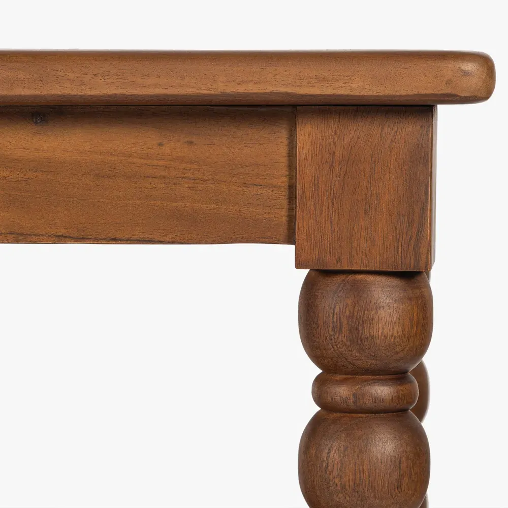 Thomas Wide Spindle Bookcase - Brown, Acacia Wood