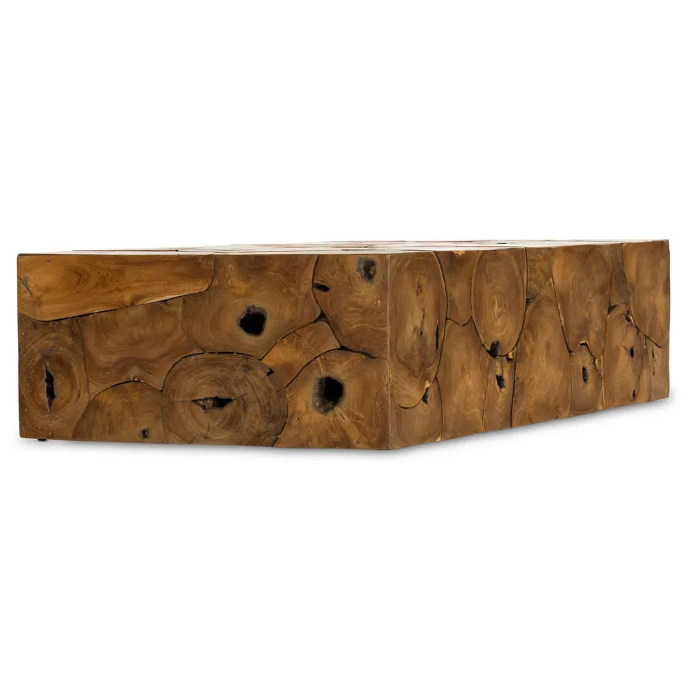 Thorn Rectangular Block Outdoor Coffee Table - Natural, Teak