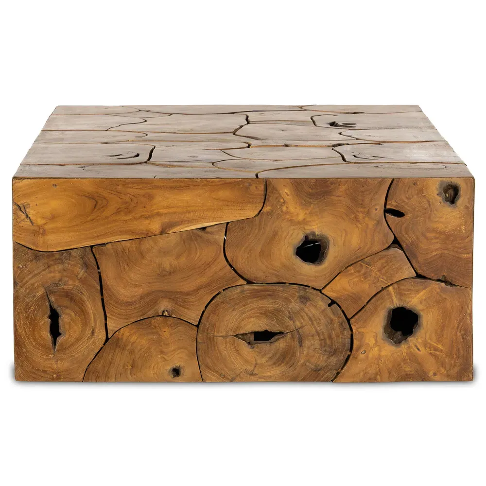 Thorn Rectangular Block Outdoor Coffee Table - Natural, Teak