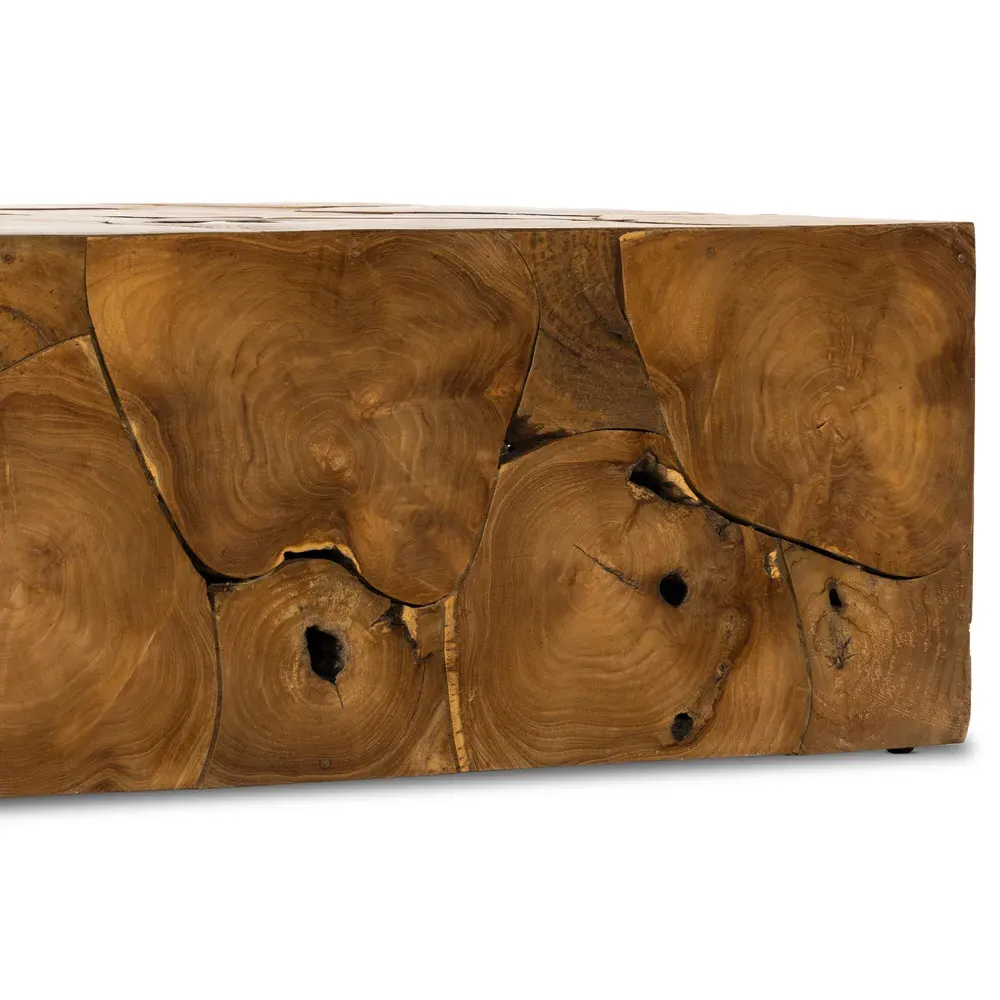 Thorn Rectangular Block Outdoor Coffee Table - Natural, Teak
