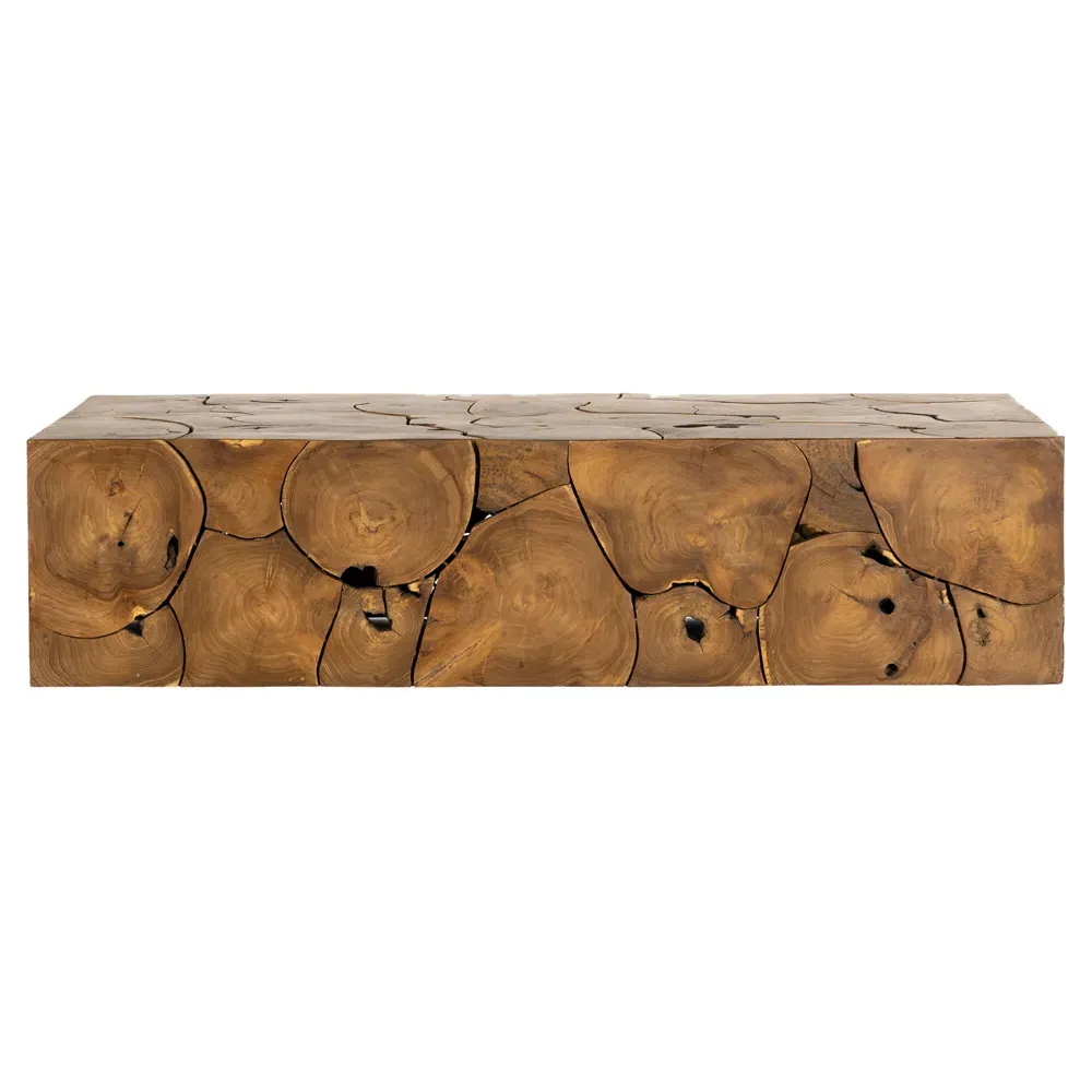 Thorn Rectangular Block Outdoor Coffee Table - Natural, Teak