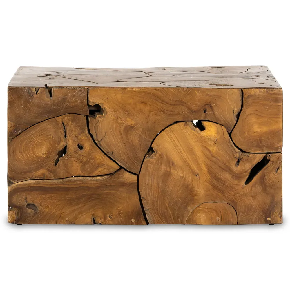 Thorn Square Block Outdoor Coffee Table - Natural, Teak