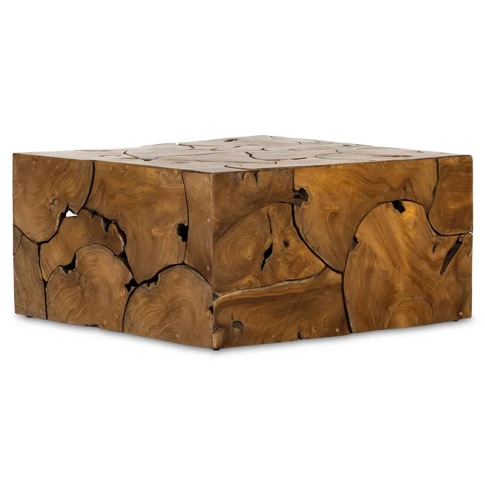 Thorn Square Block Outdoor Coffee Table - Natural, Teak