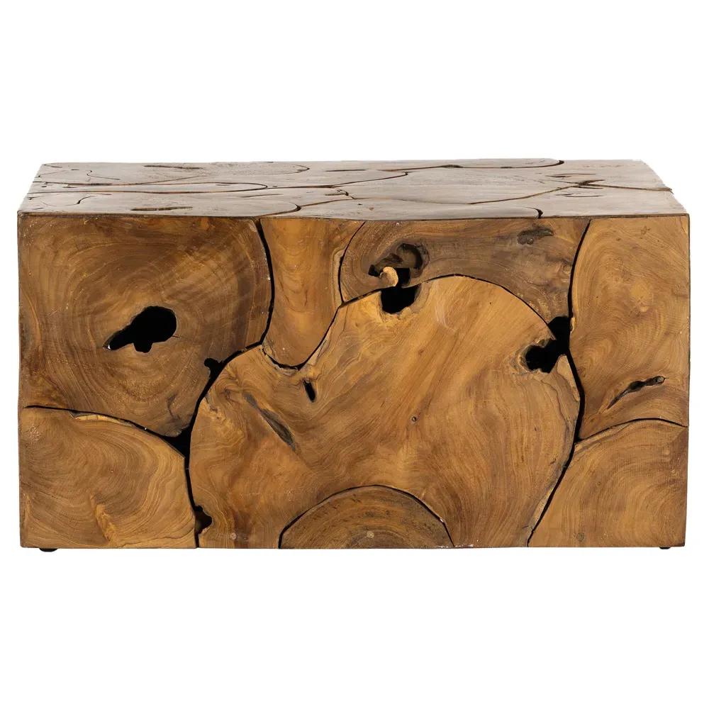 Thorn Square Block Outdoor Coffee Table - Natural, Teak
