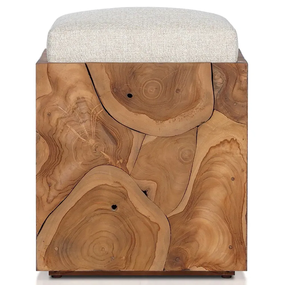 Thorn Teak Root Outdoor Stool - Brown