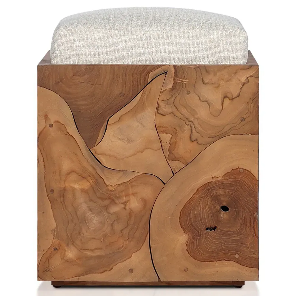 Thorn Teak Root Outdoor Stool - Brown