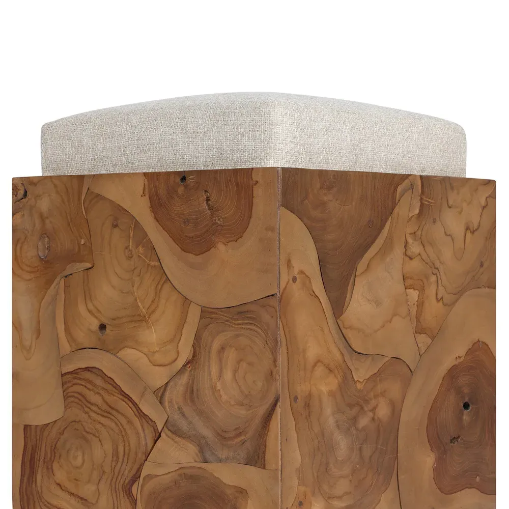 Thorn Teak Root Outdoor Stool - Brown