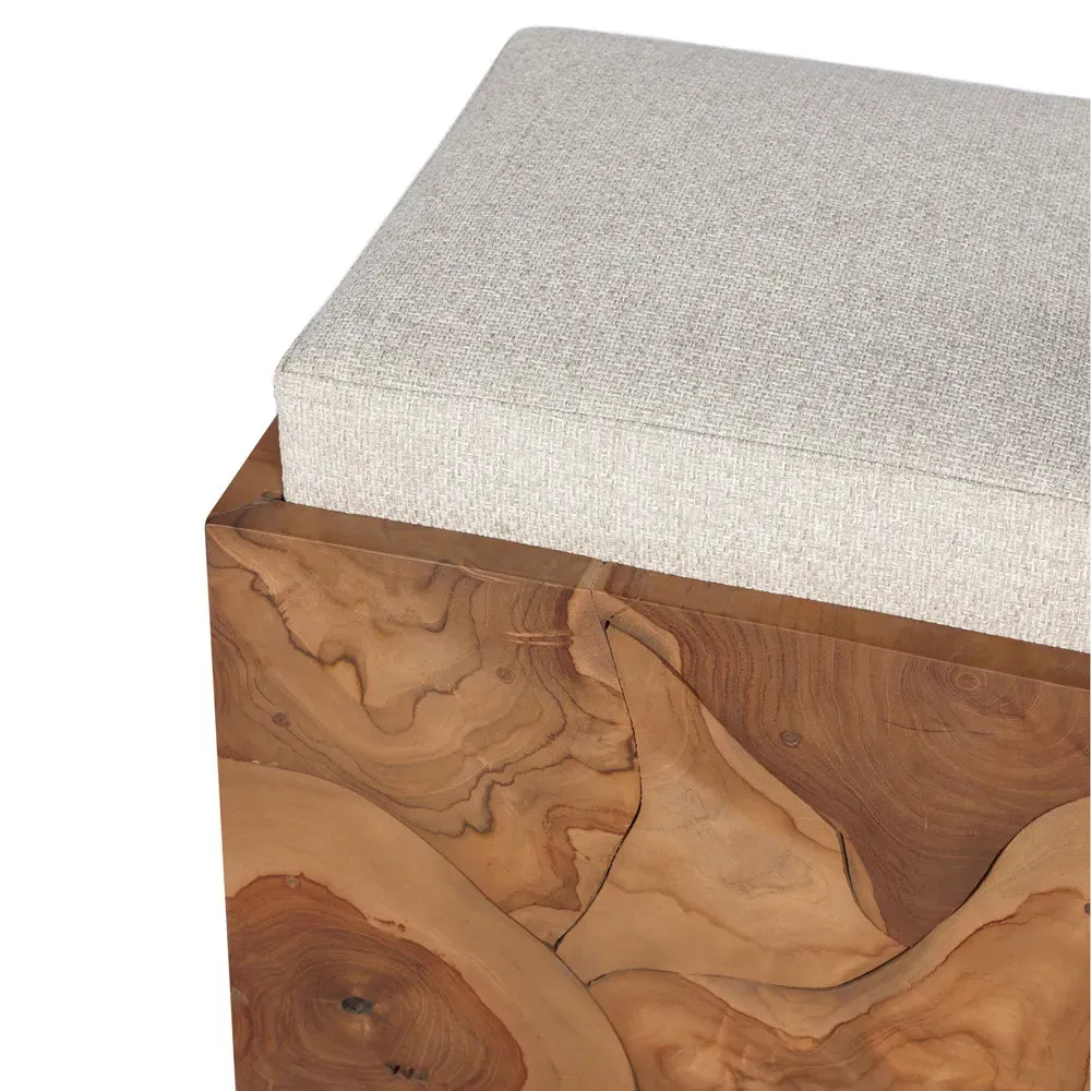 Thorn Teak Root Outdoor Stool - Brown