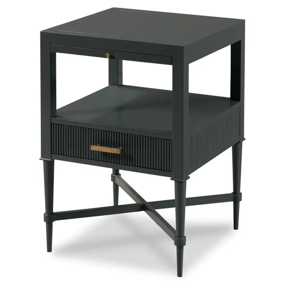 Thornapple Nightstand - Coal Black, Hardwood