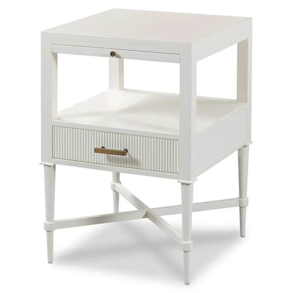 Thornapple Nightstand - Dove White, Hardwood