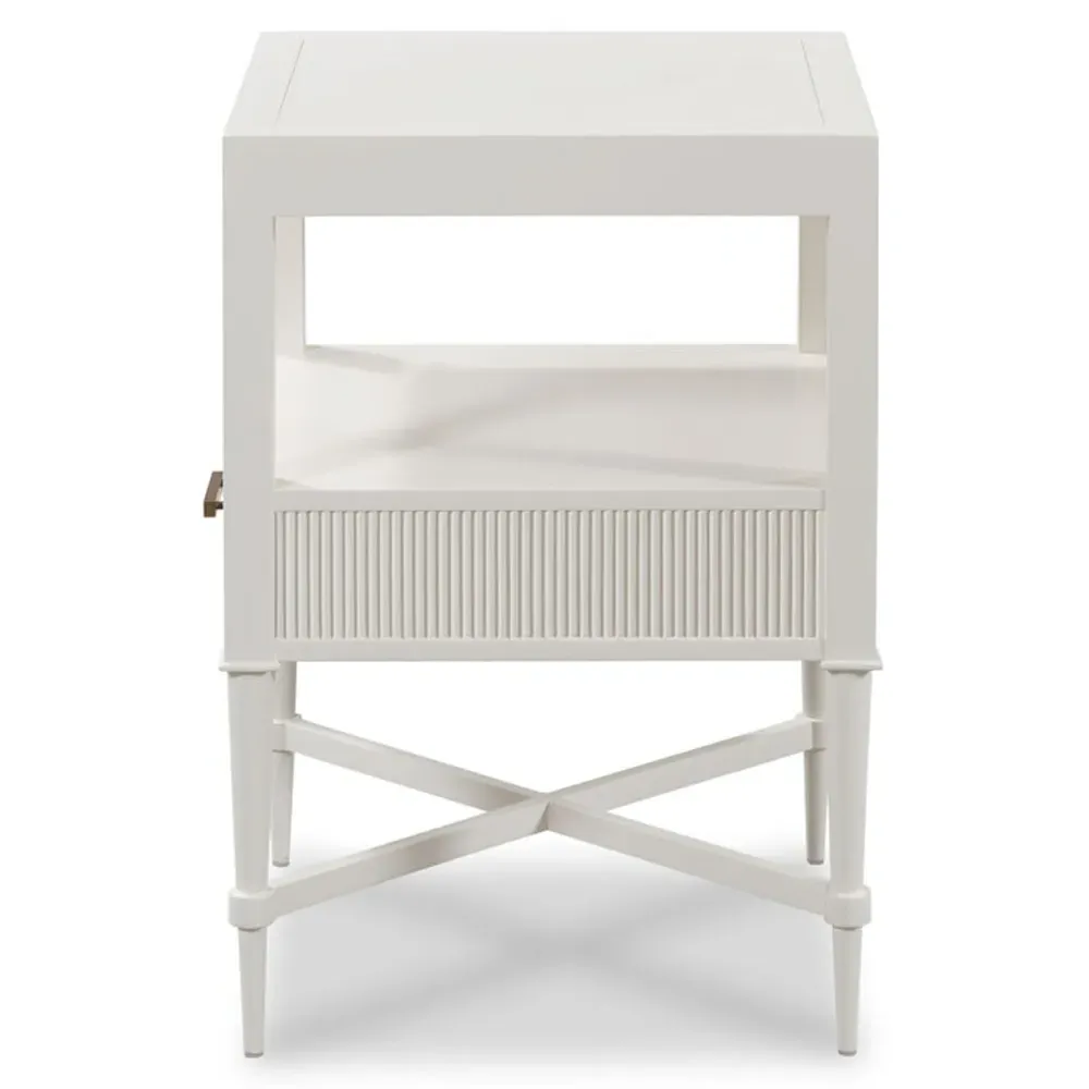 Thornapple Nightstand - Dove White, Hardwood
