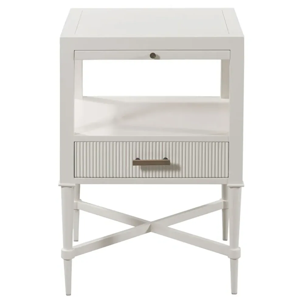 Thornapple Nightstand - Dove White, Hardwood
