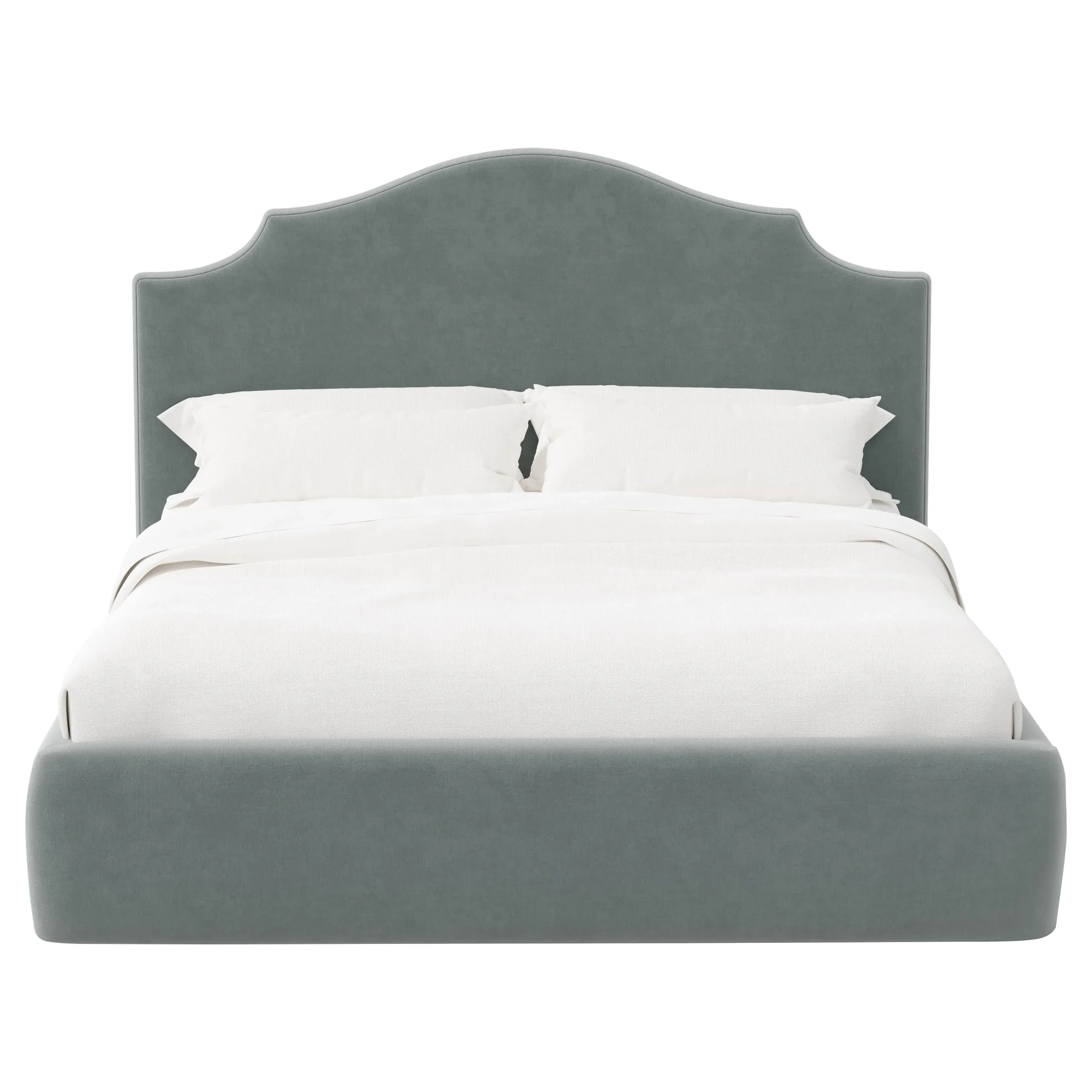 Thorne King Size Bed Frame - Agave, Velvet