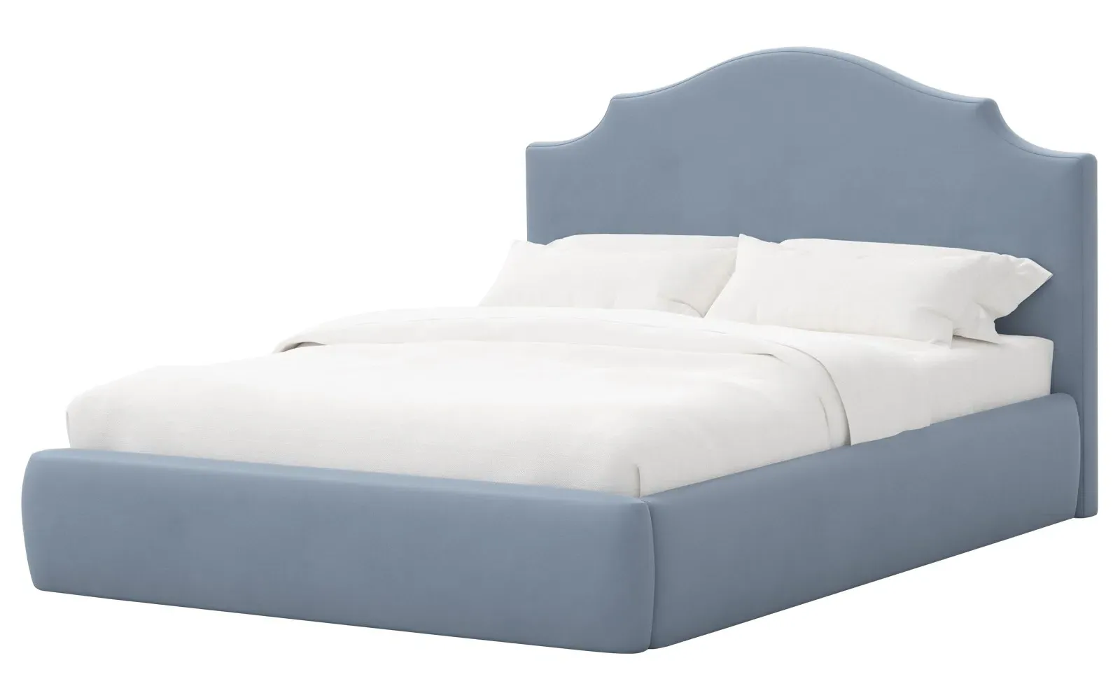 Thorne Queen Size Bed Frame - Tidal Wave, Velvet