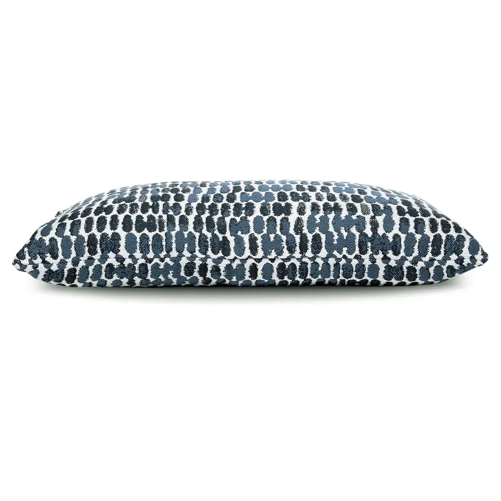 Thumbprint Global Lumbar Pillow - Indigo, Sunbrella Acrylic