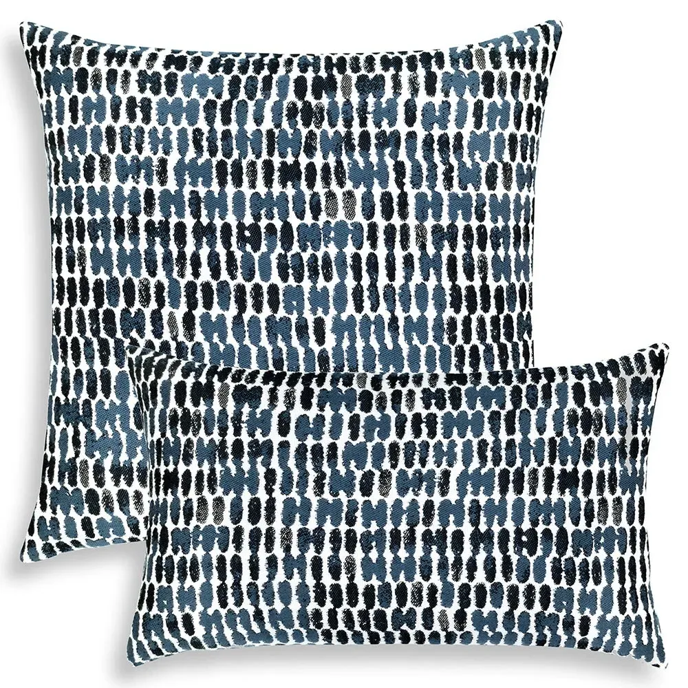 Thumbprint Global Lumbar Pillow - Indigo, Sunbrella Acrylic