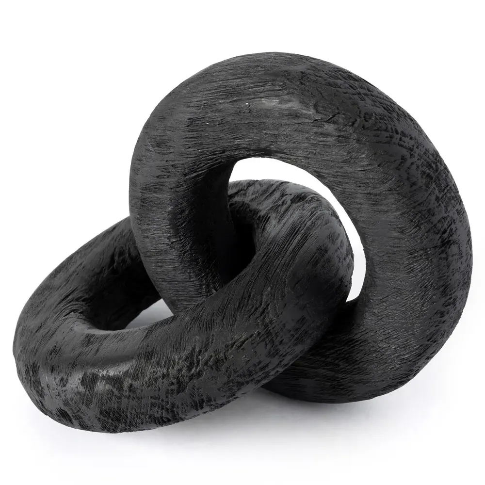 Thyra Wood Knot Sculpture - Black