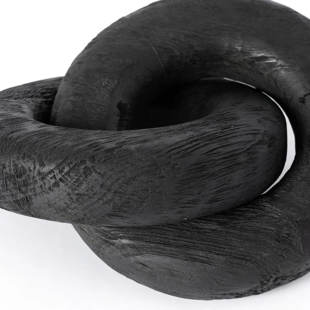 Thyra Wood Knot Sculpture - Black