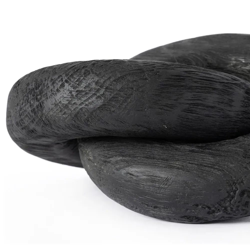 Thyra Wood Knot Sculpture - Black