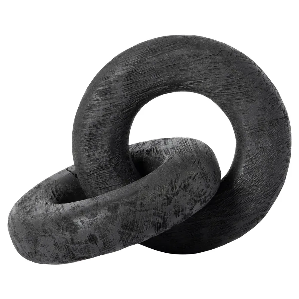 Thyra Wood Knot Sculpture - Black image