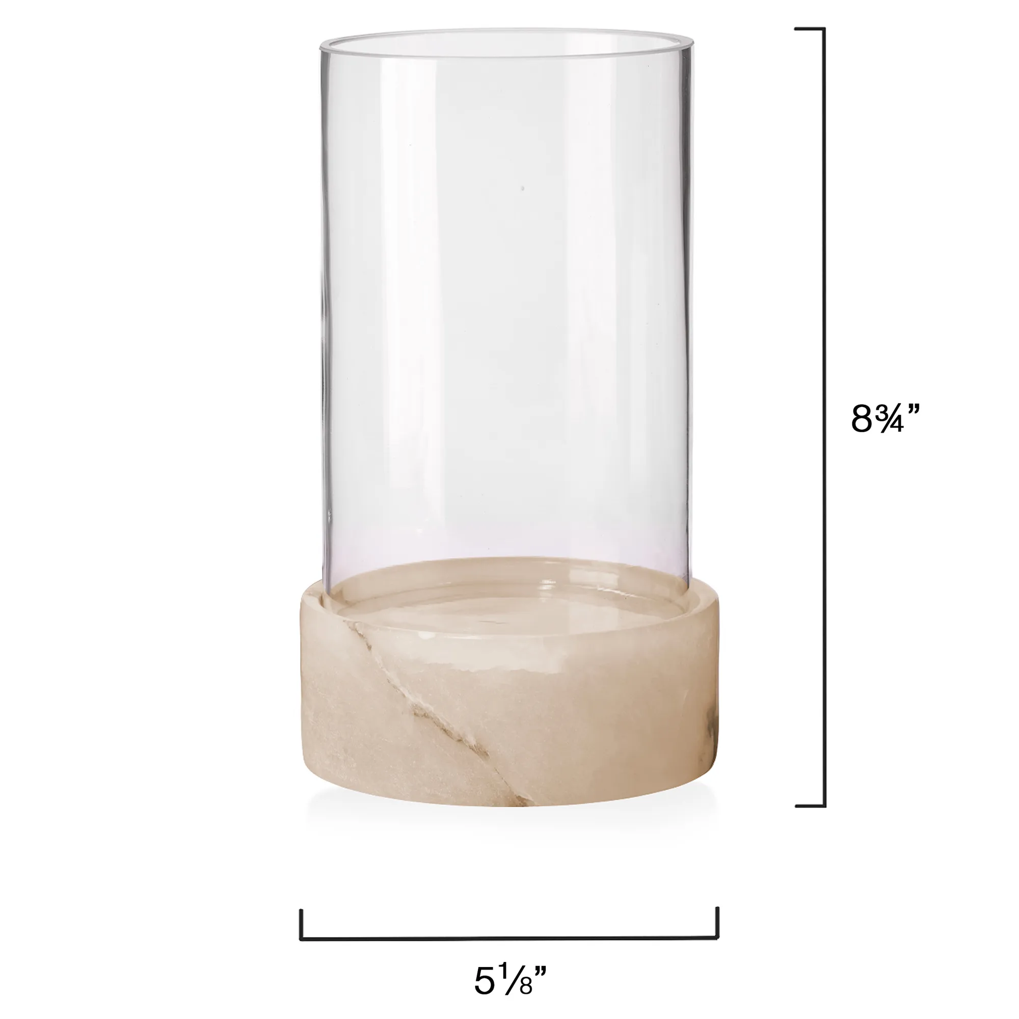 Tia Short Hurricane Candleholder - Clear, Glass