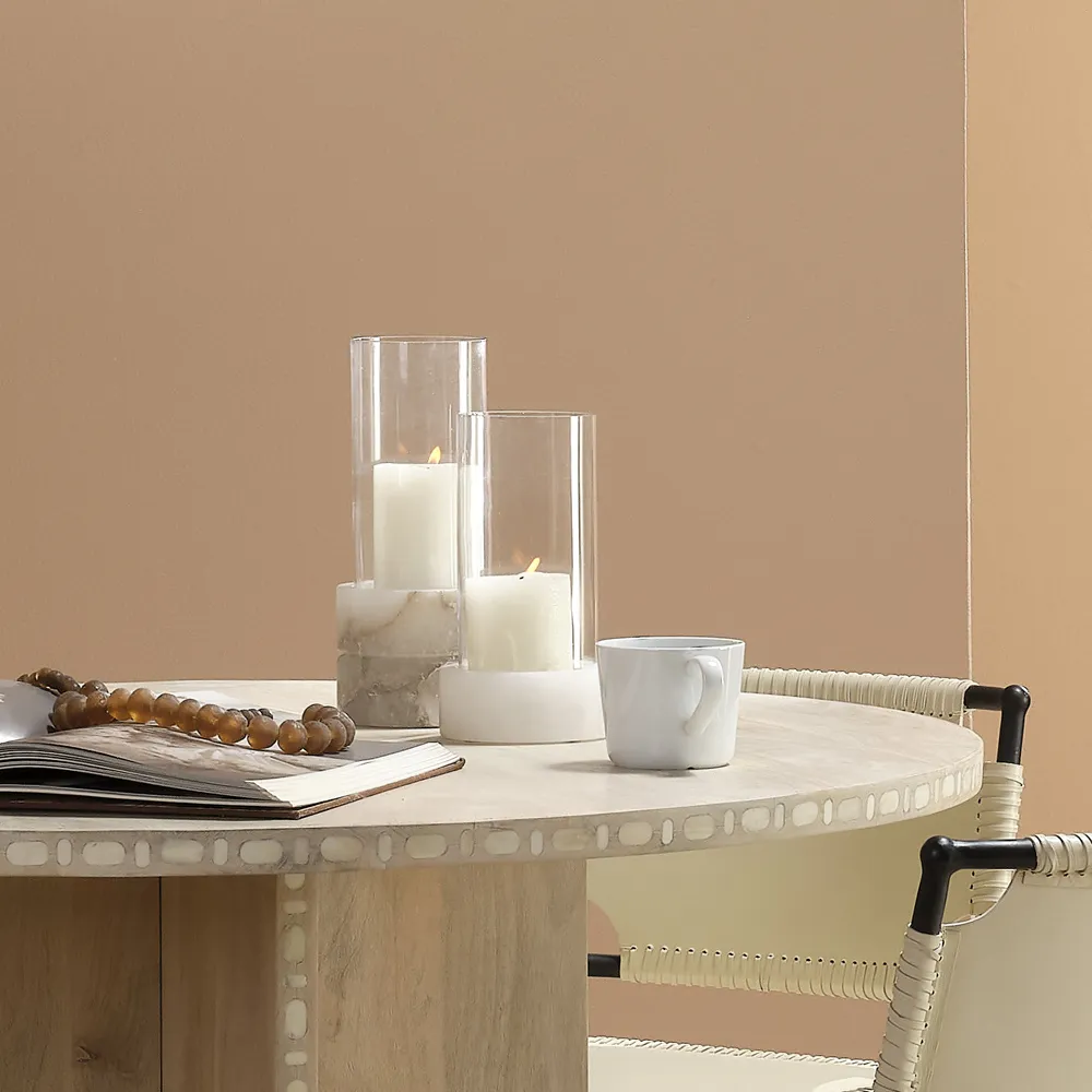 Tia Short Hurricane Candleholder - Clear, Glass