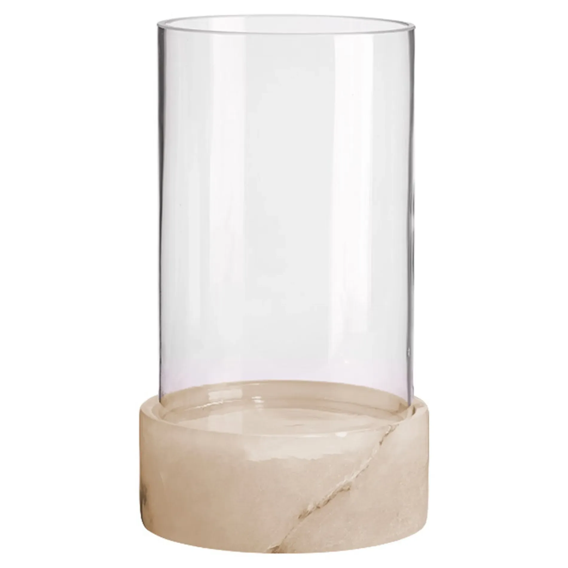 Tia Short Hurricane Candleholder - Clear, Glass image