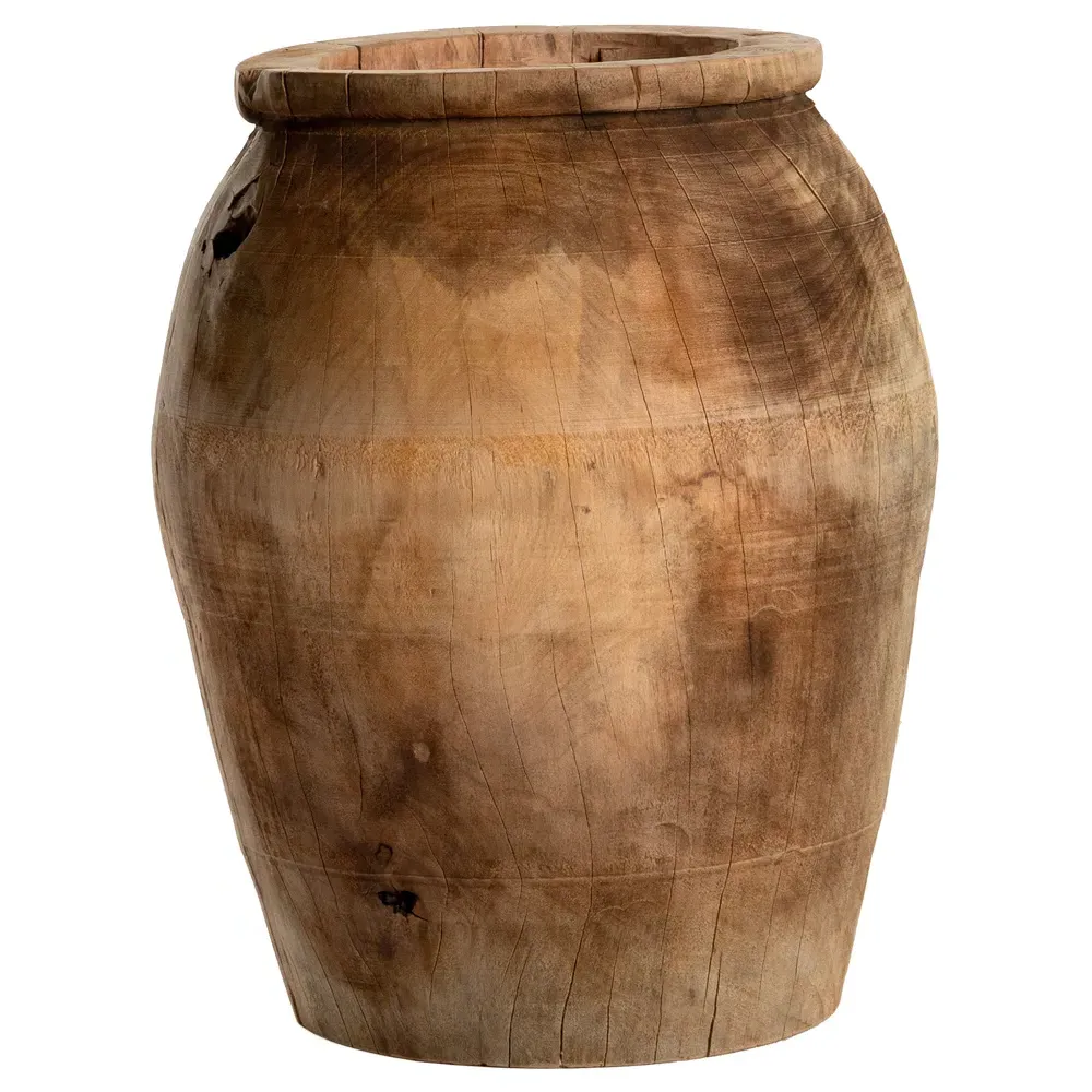 Tiana Amphora Planter Decorative Vase - Brown, Reclaimed Wood