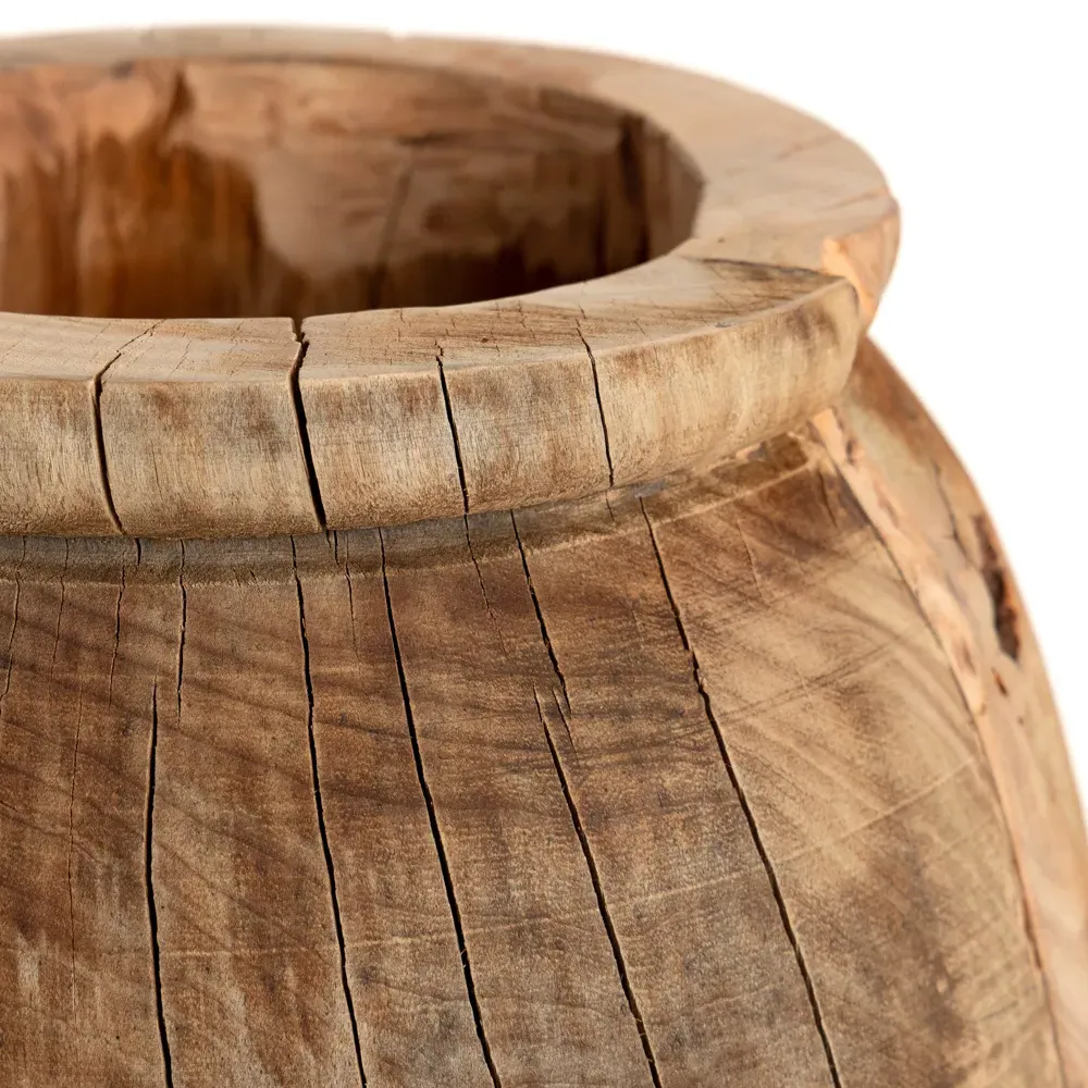 Tiana Amphora Planter Decorative Vase - Brown, Reclaimed Wood
