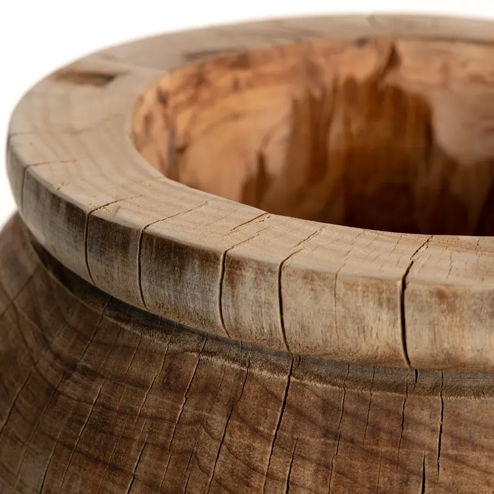 Tiana Amphora Planter Decorative Vase - Brown, Reclaimed Wood