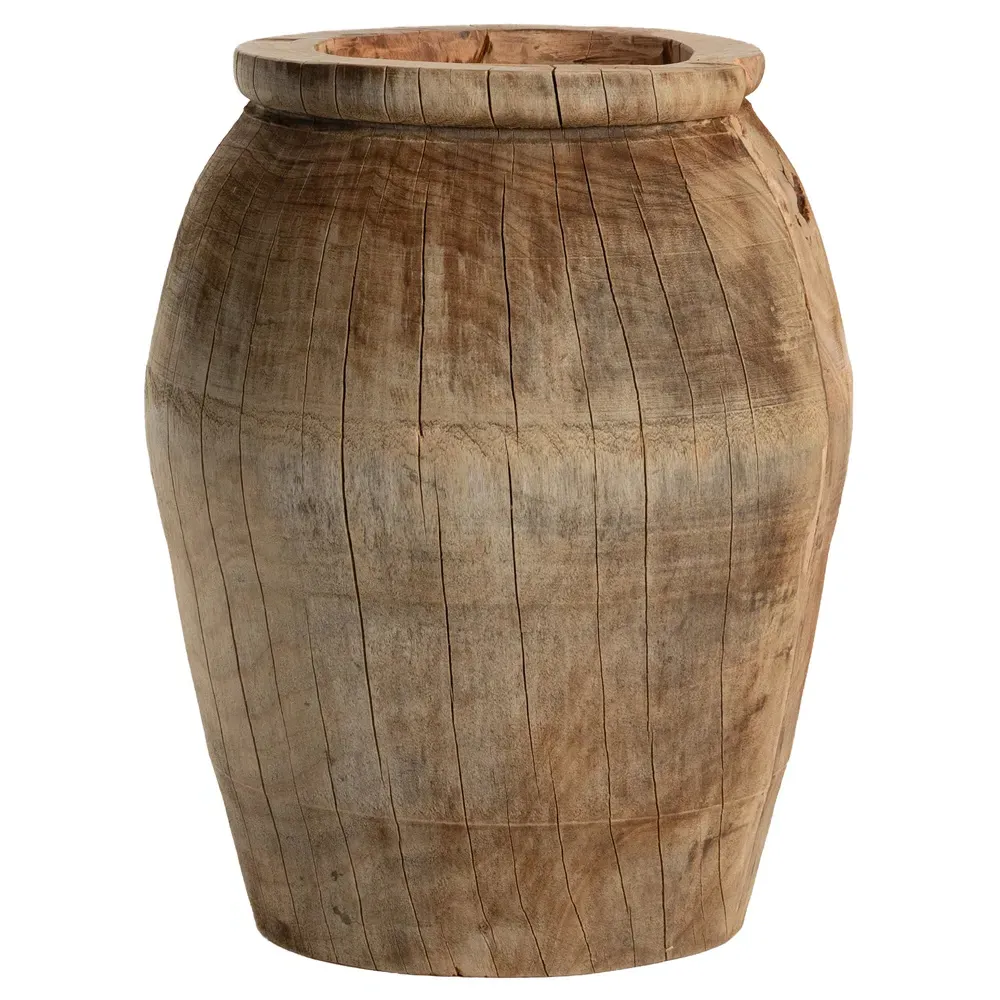 Tiana Amphora Planter Decorative Vase - Brown, Reclaimed Wood image