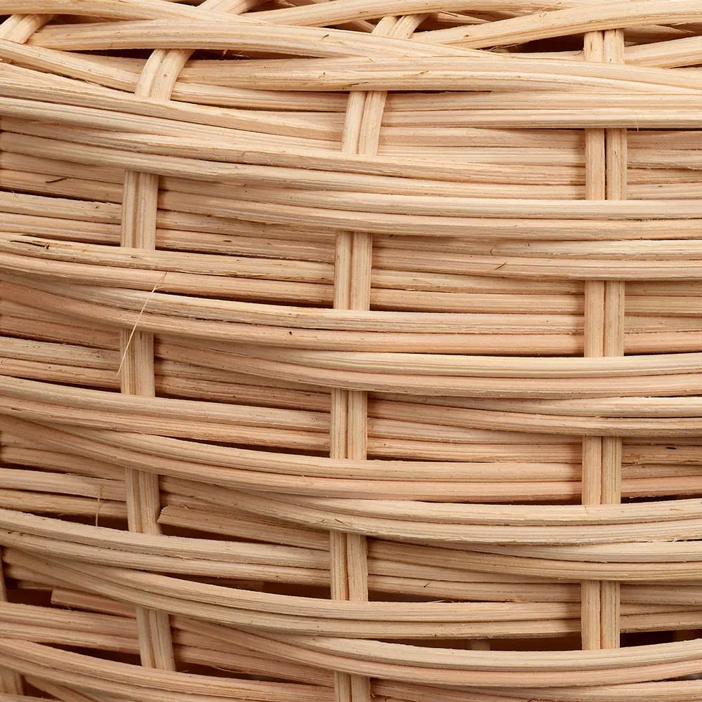 Tiana Coastal Woven Rattan Table Lamp - Brown, Linen