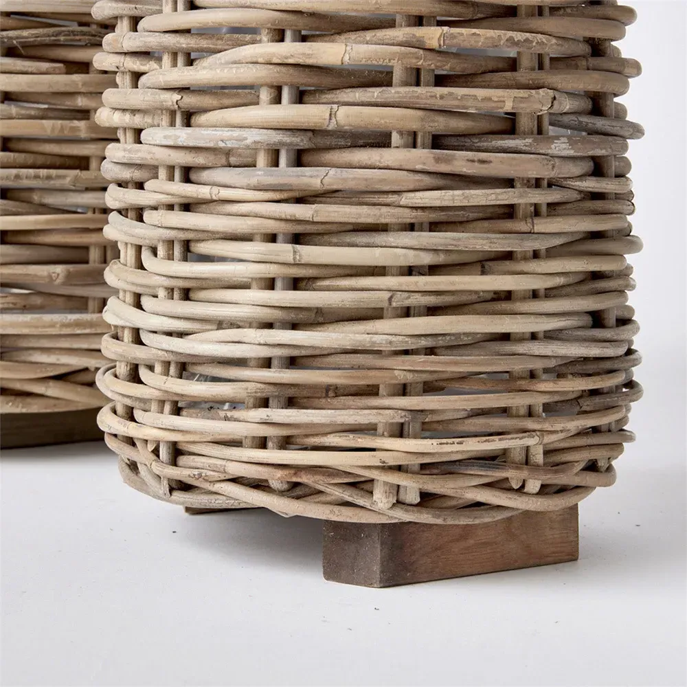 Tianna Woven Floor Basket Set of 2 - Brown, Rattan