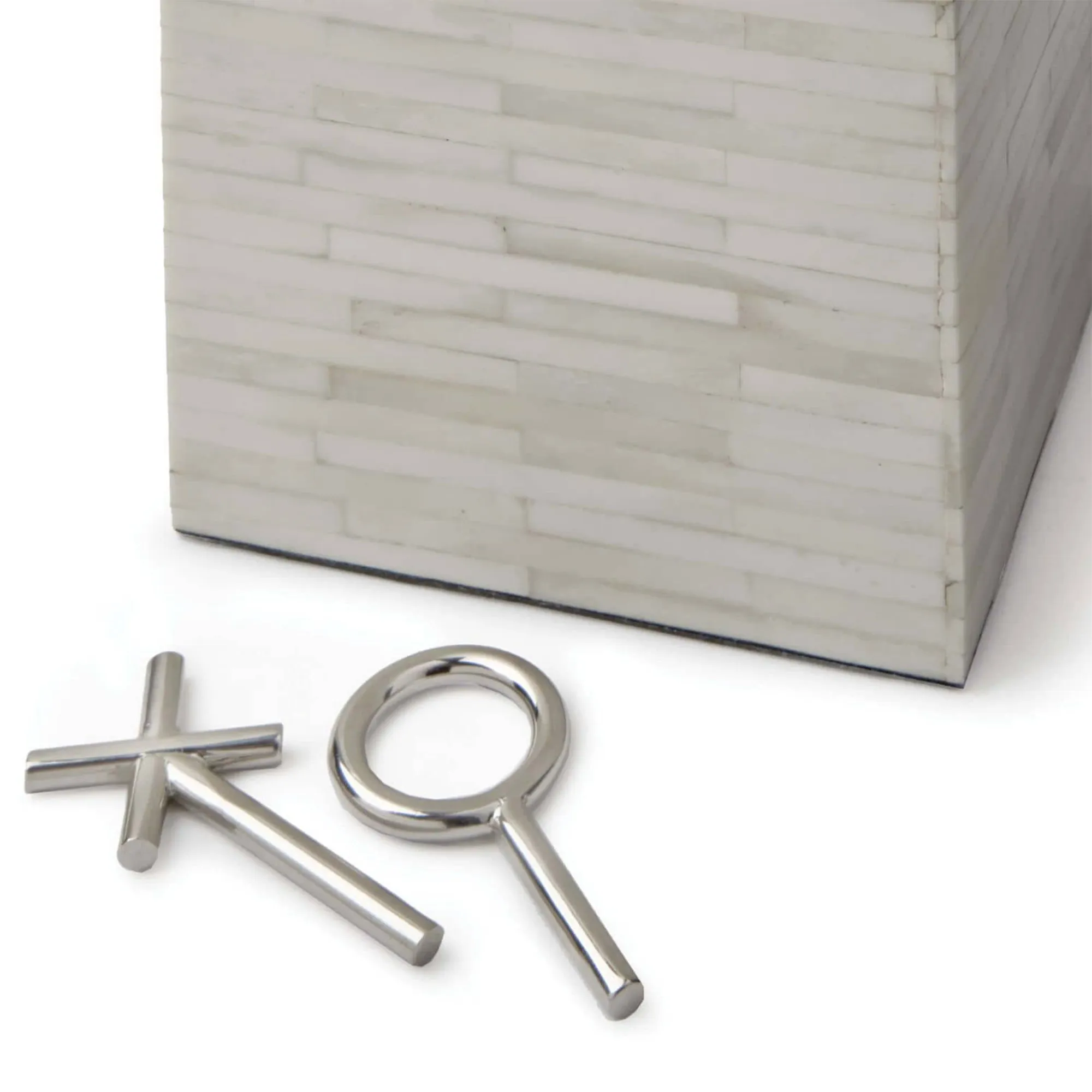 Tic Tac Toe Block Game Set - White, Bone