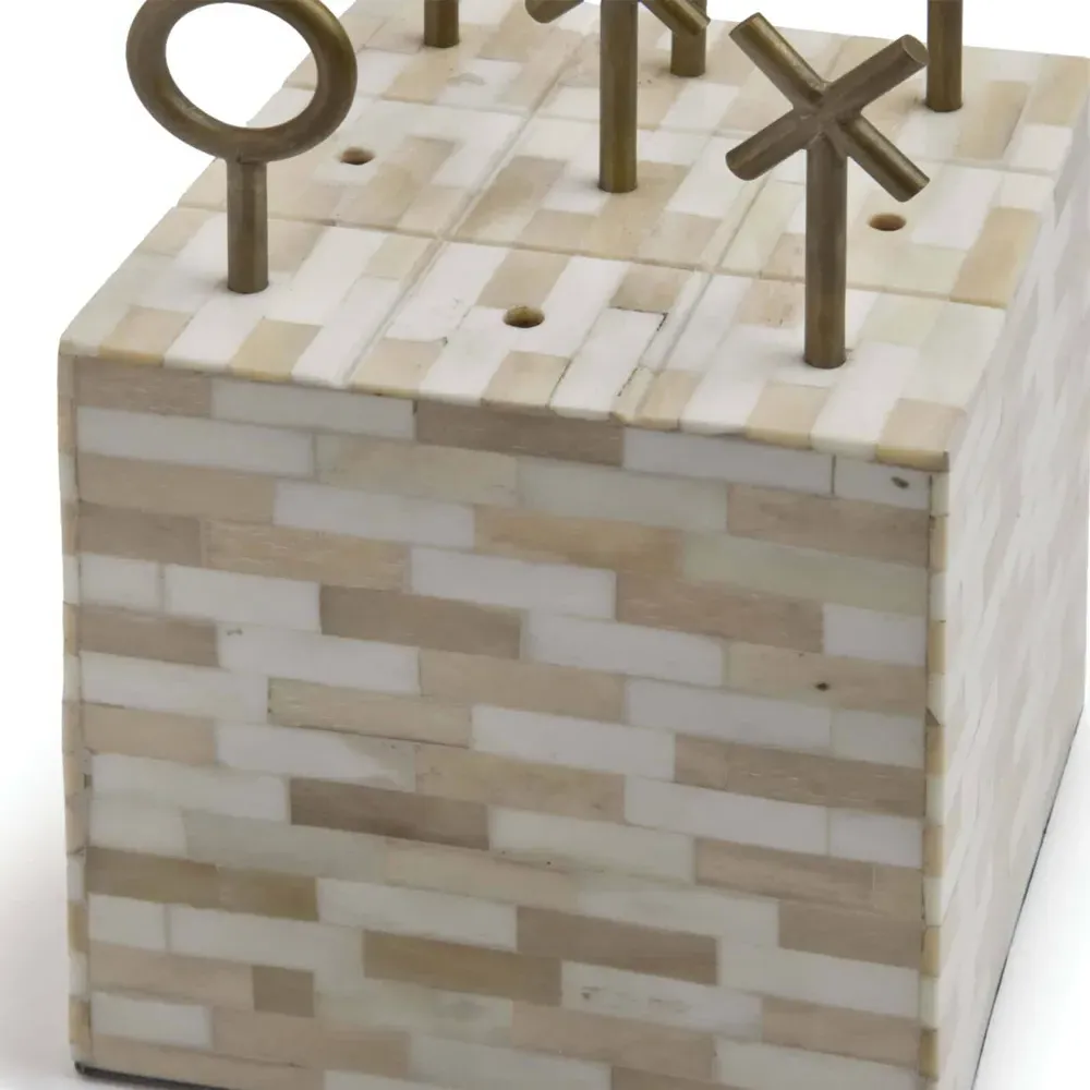 Tic Tac Toe Regency Block Game Set - Brown, Bone