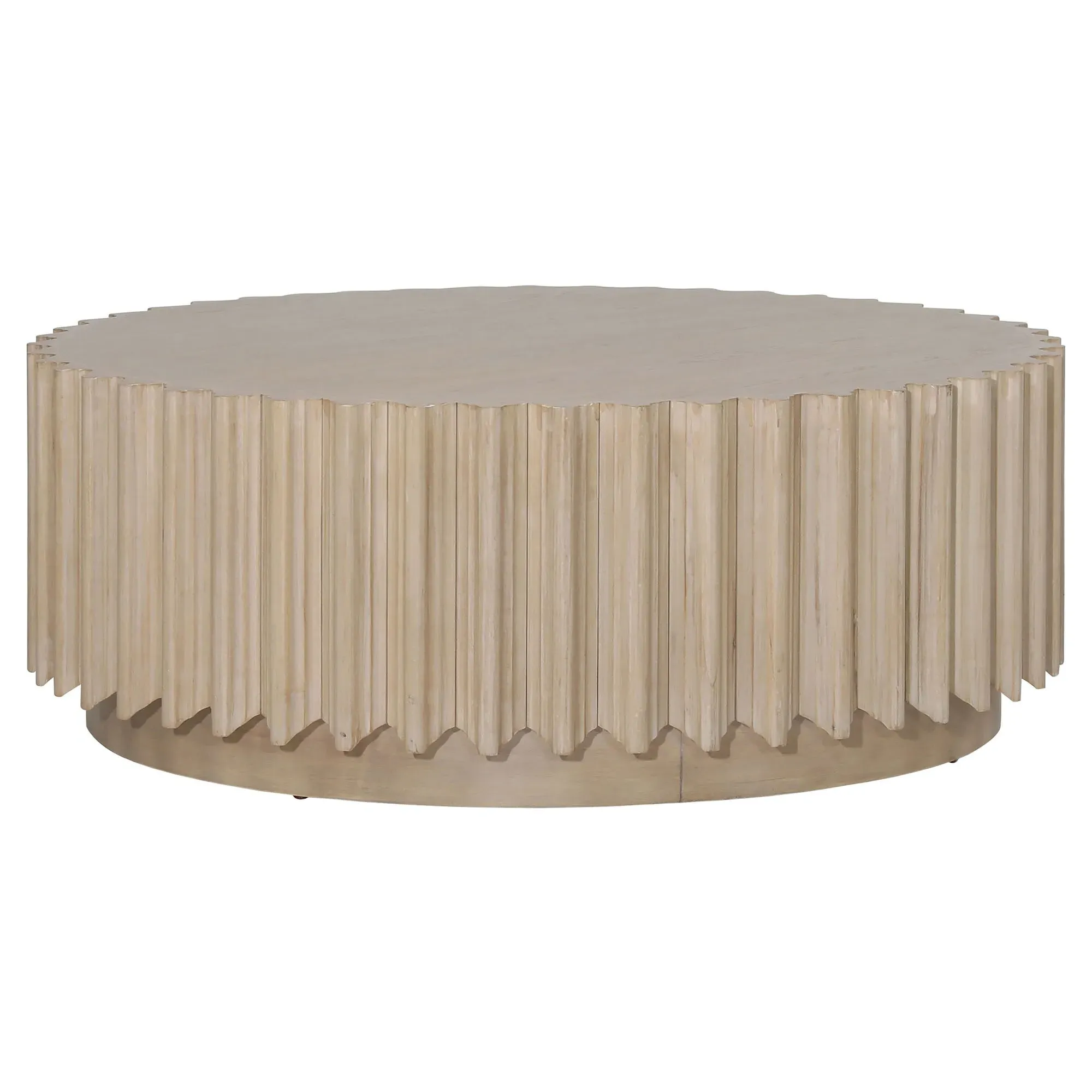 Tiffani Round Drum Coffee Table - Brown, Oak