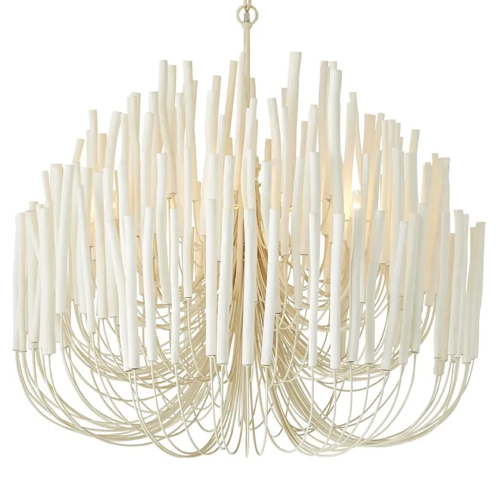 Tilda Large Chandelier - White, Wood Iron