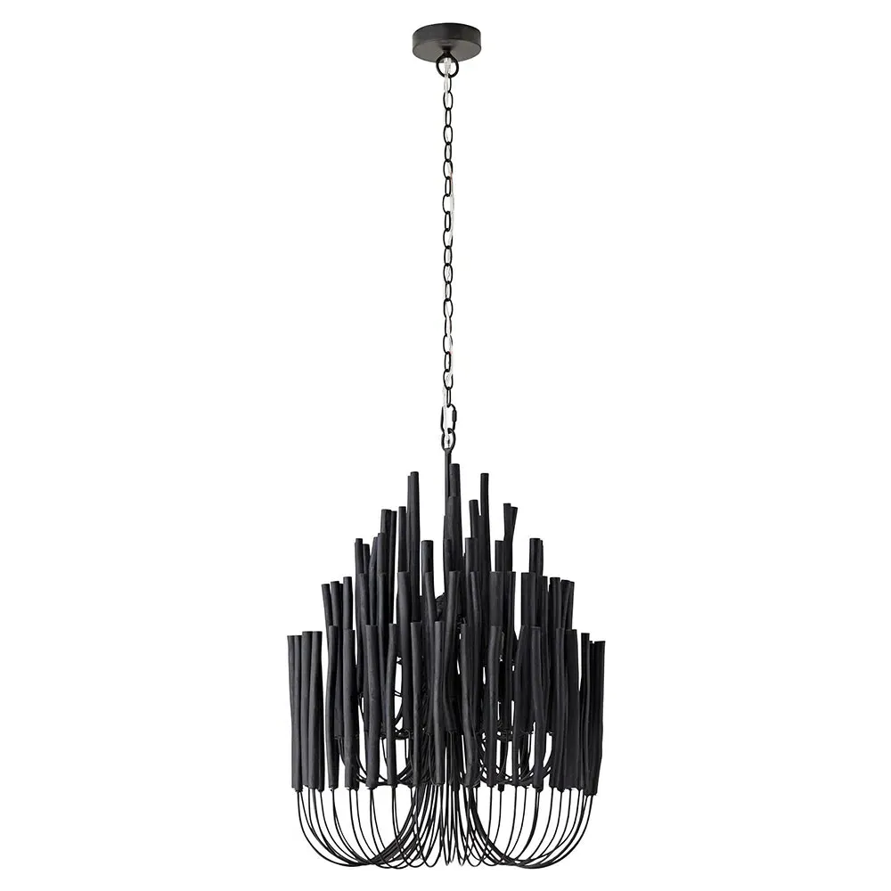 Tilda Small Chandelier - Black, Wood Iron