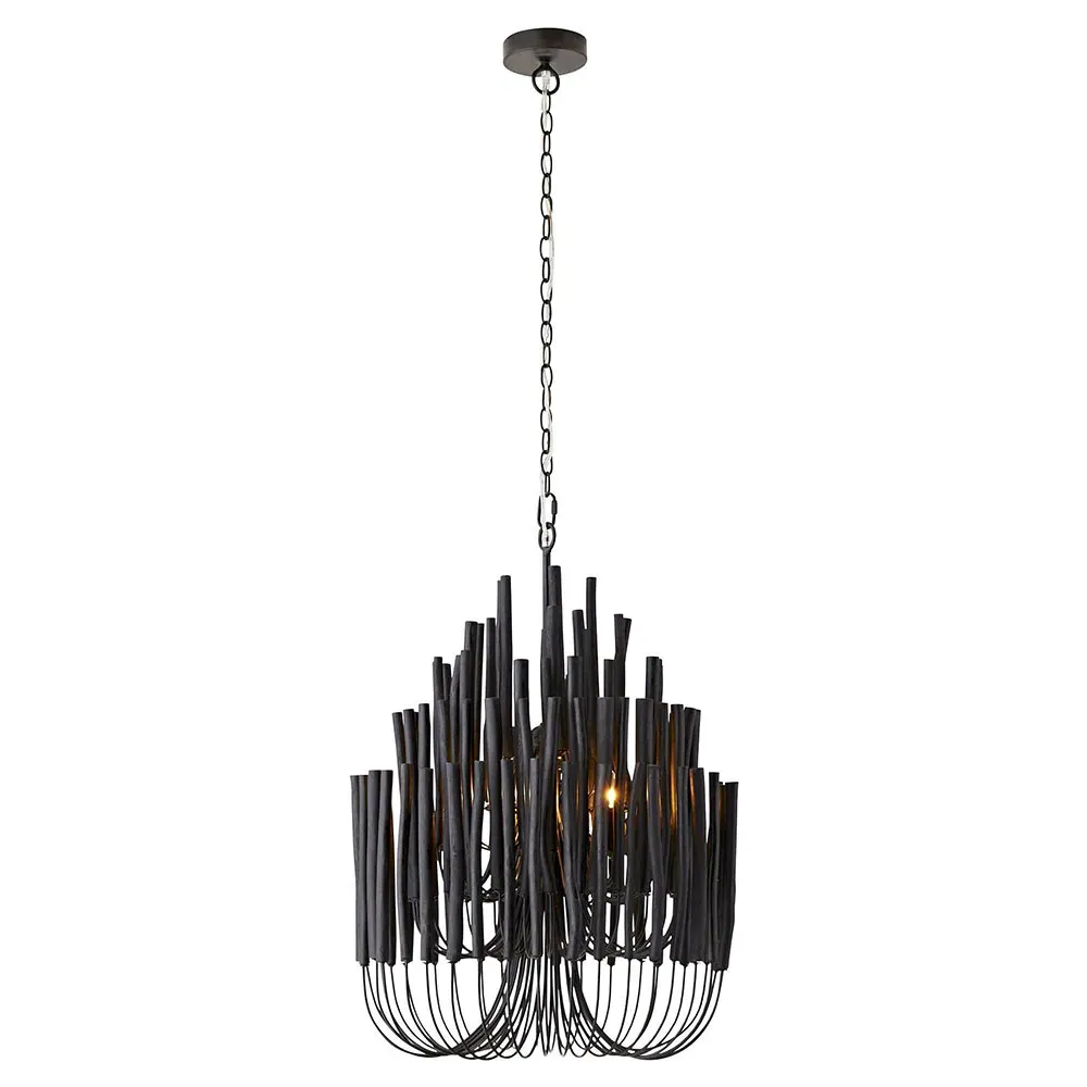 Tilda Small Chandelier - Black, Wood Iron