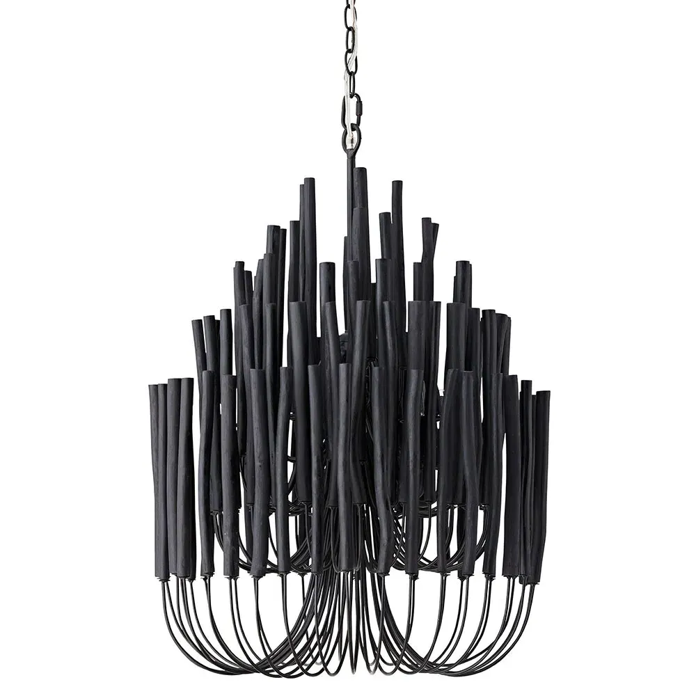 Tilda Small Chandelier - Black, Wood Iron image